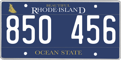 RI license plate 850456