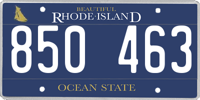 RI license plate 850463