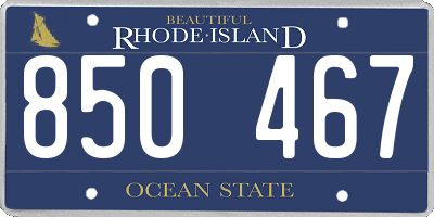 RI license plate 850467