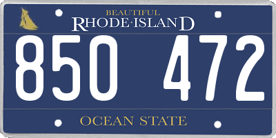 RI license plate 850472