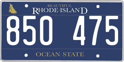 RI license plate 850475