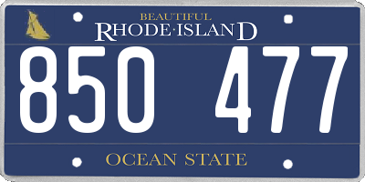 RI license plate 850477