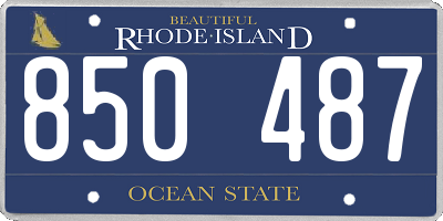 RI license plate 850487