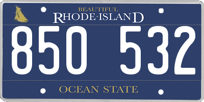 RI license plate 850532