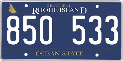 RI license plate 850533