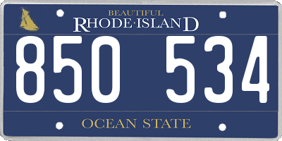 RI license plate 850534