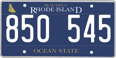 RI license plate 850545