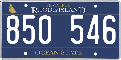 RI license plate 850546