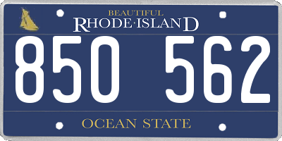 RI license plate 850562