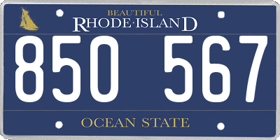 RI license plate 850567