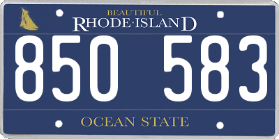 RI license plate 850583