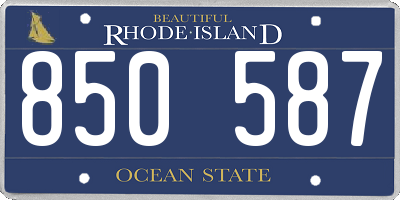 RI license plate 850587
