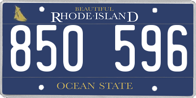 RI license plate 850596