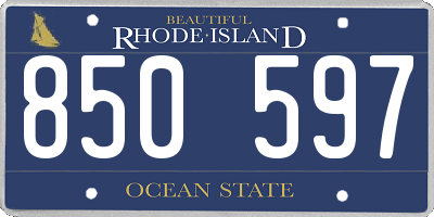 RI license plate 850597