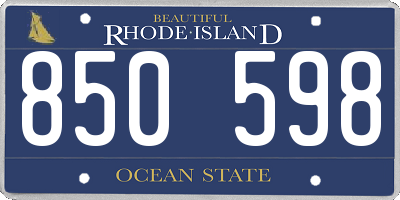 RI license plate 850598