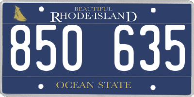 RI license plate 850635