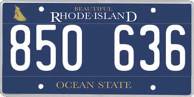 RI license plate 850636