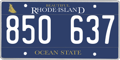 RI license plate 850637
