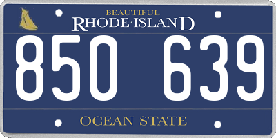 RI license plate 850639