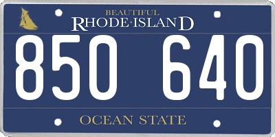 RI license plate 850640