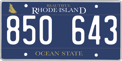 RI license plate 850643