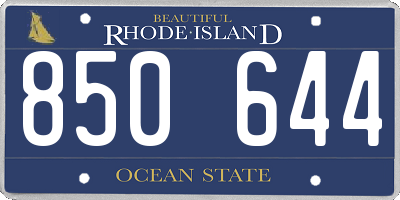RI license plate 850644