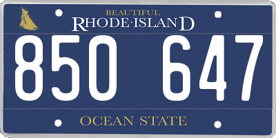 RI license plate 850647