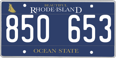 RI license plate 850653