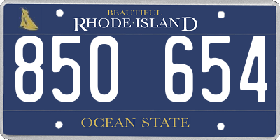 RI license plate 850654