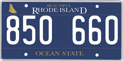 RI license plate 850660