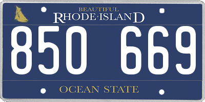 RI license plate 850669