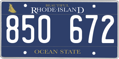 RI license plate 850672