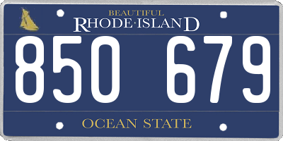 RI license plate 850679