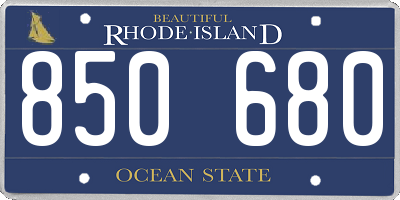 RI license plate 850680