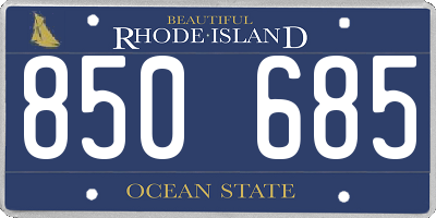 RI license plate 850685