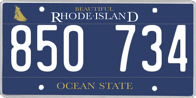 RI license plate 850734