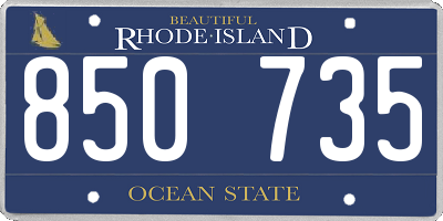 RI license plate 850735