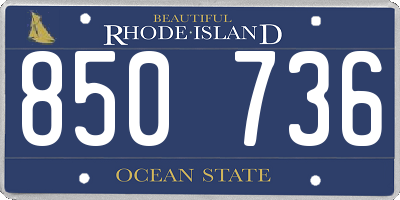 RI license plate 850736