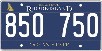 RI license plate 850750