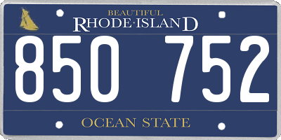 RI license plate 850752
