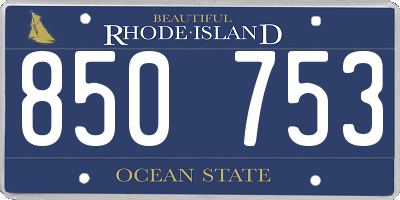 RI license plate 850753