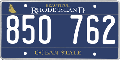 RI license plate 850762
