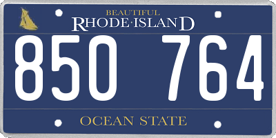 RI license plate 850764