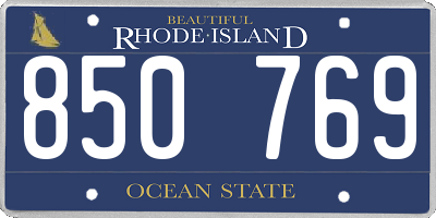 RI license plate 850769
