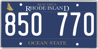 RI license plate 850770