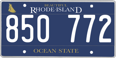 RI license plate 850772