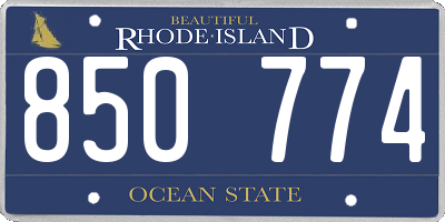 RI license plate 850774