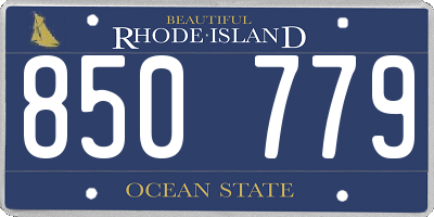RI license plate 850779