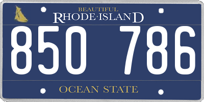 RI license plate 850786