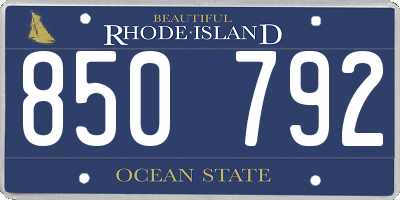 RI license plate 850792